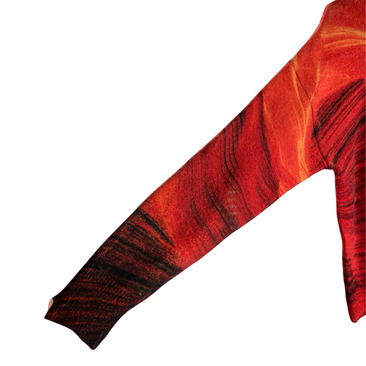 DESIGUAL Size MED Orange/Black Long Sleeve SWEATER