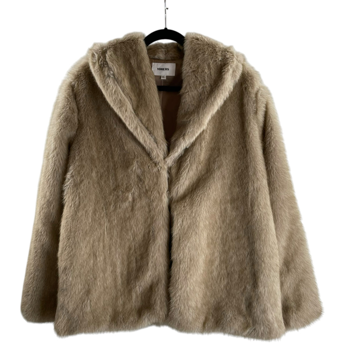 YOHERS Size X-LARGE Cream Faux Fur JACKET