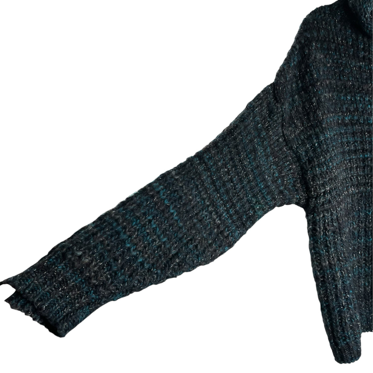 ZADIG & VOLTAIRE Size MED Green/Gray Tweed Long Sleeve Bulky Knit SWEATER