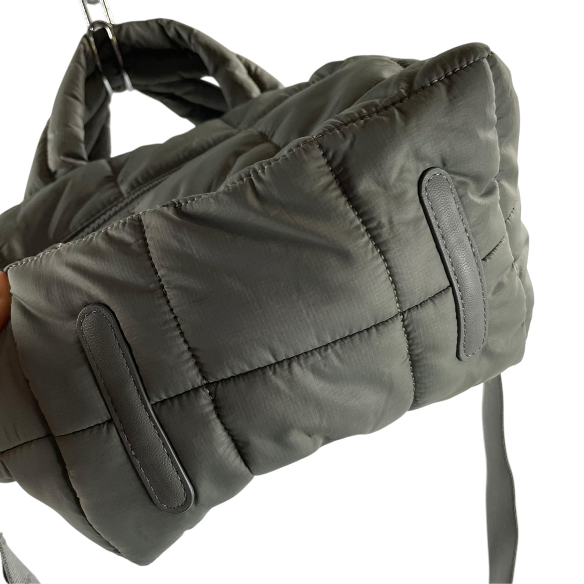 LULULEMON Gray Quilted Polyester Double Handle PURSE