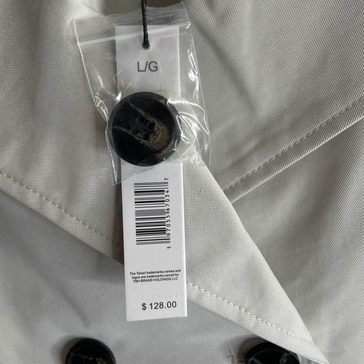 T TAHARI Size LARGE Cream Double Breast Cotton Blend NWT JACKET