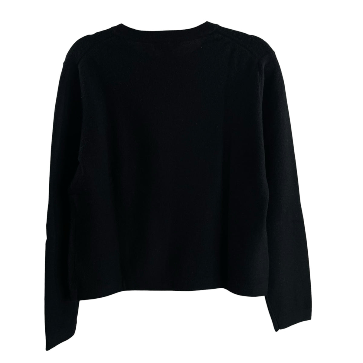 SUNDANCE Size LARGE Black Snowflake Long Sleeve Wool SWEATER