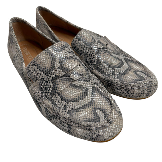 BORN Size 8 1/2 Gray Loafer Leather SHOE