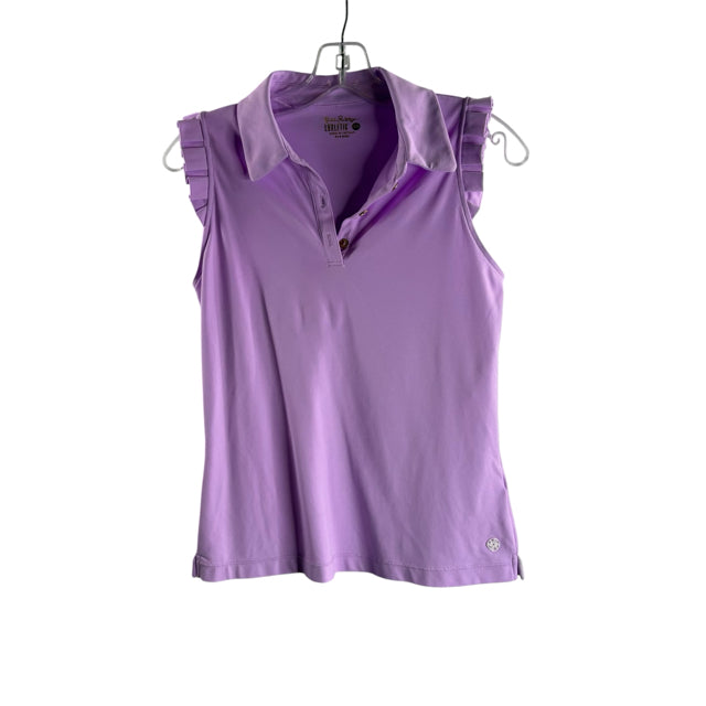 LILLY PULITZER Size X-SMALL Lavender Ruffle Sleeveless Polo ACTIVE TOP