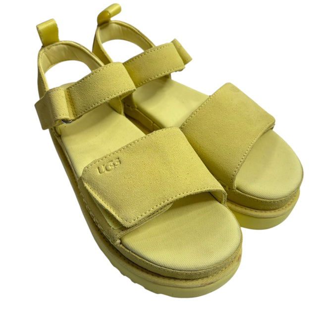 UGG Size 10 Yellow Platform Sandal Suede SHOE