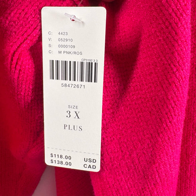 ANTHRO // MAEVE Size 3X Hot Pink Long Sleeve Mock Turtleneck NWT SWEATER