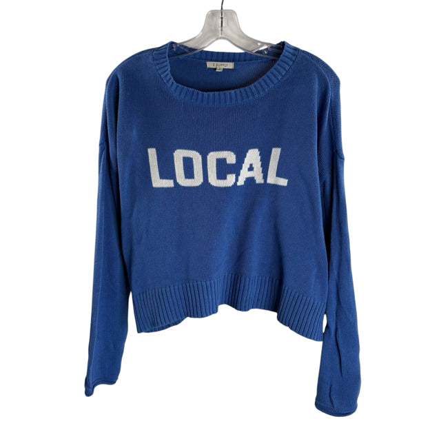 Z SUPPLY Size SMALL Light Blue Long Sleeve Cotton Knit SWEATER