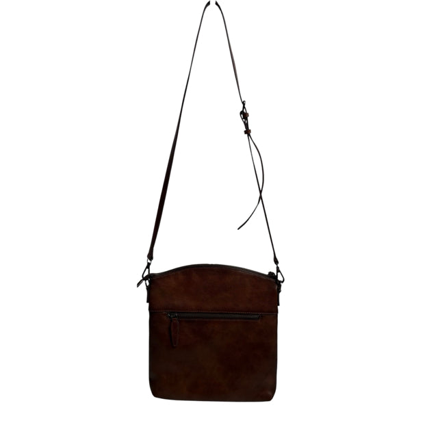 HESHE Brown Leather Cross Body PURSE