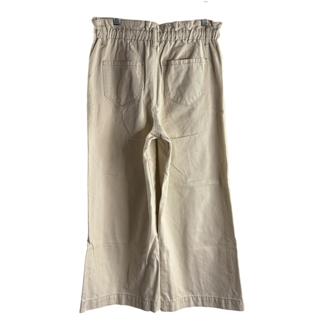 KENSIE Size 6 Cream Drawstring Cotton JEANS