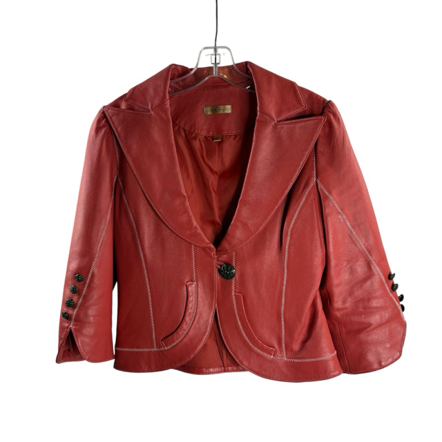 WILSON'S Size SMALL Salmon Leather JACKET