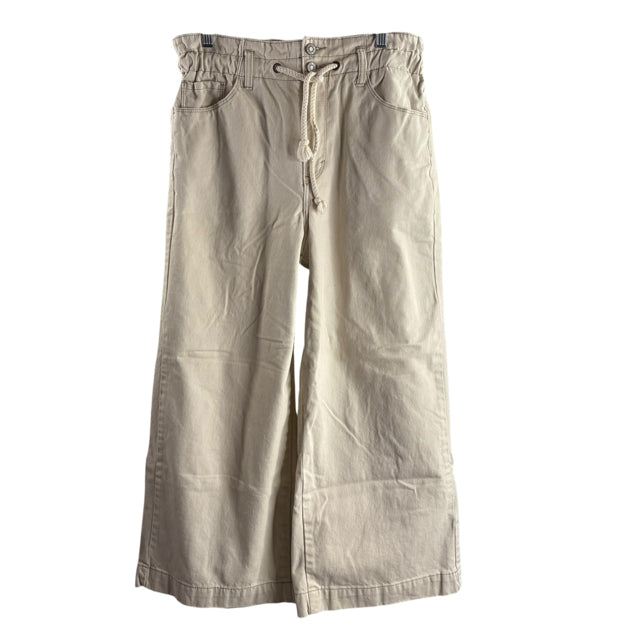 KENSIE Size 6 Cream Drawstring Cotton JEANS