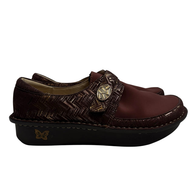 ALEGRIA Size 10 1/2 Brown/Gold SHOE
