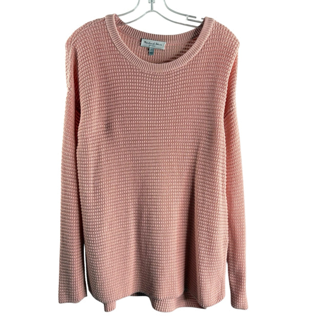MICHAEL STARS Size SMALL Light Pink Long Sleeve Oversize Cotton Knit SWEATER