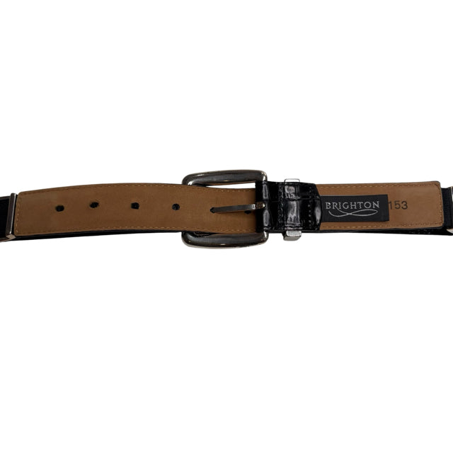 BRIGHTON Black/Silver Leather/Metal BELT