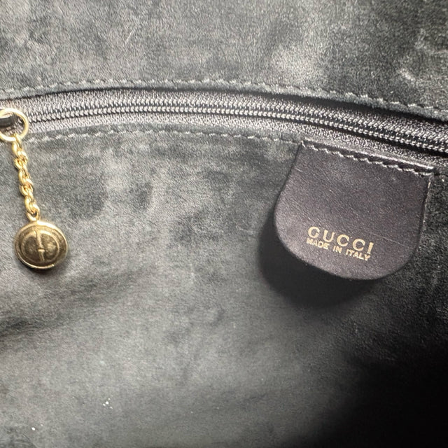 GUCCI Black Leather Weave PURSE