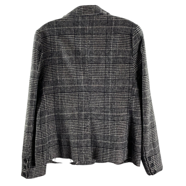 CUPCAKES & CASHMERE Size 8 Gray Plaid Long Sleeve Polyester BLAZ / JKT