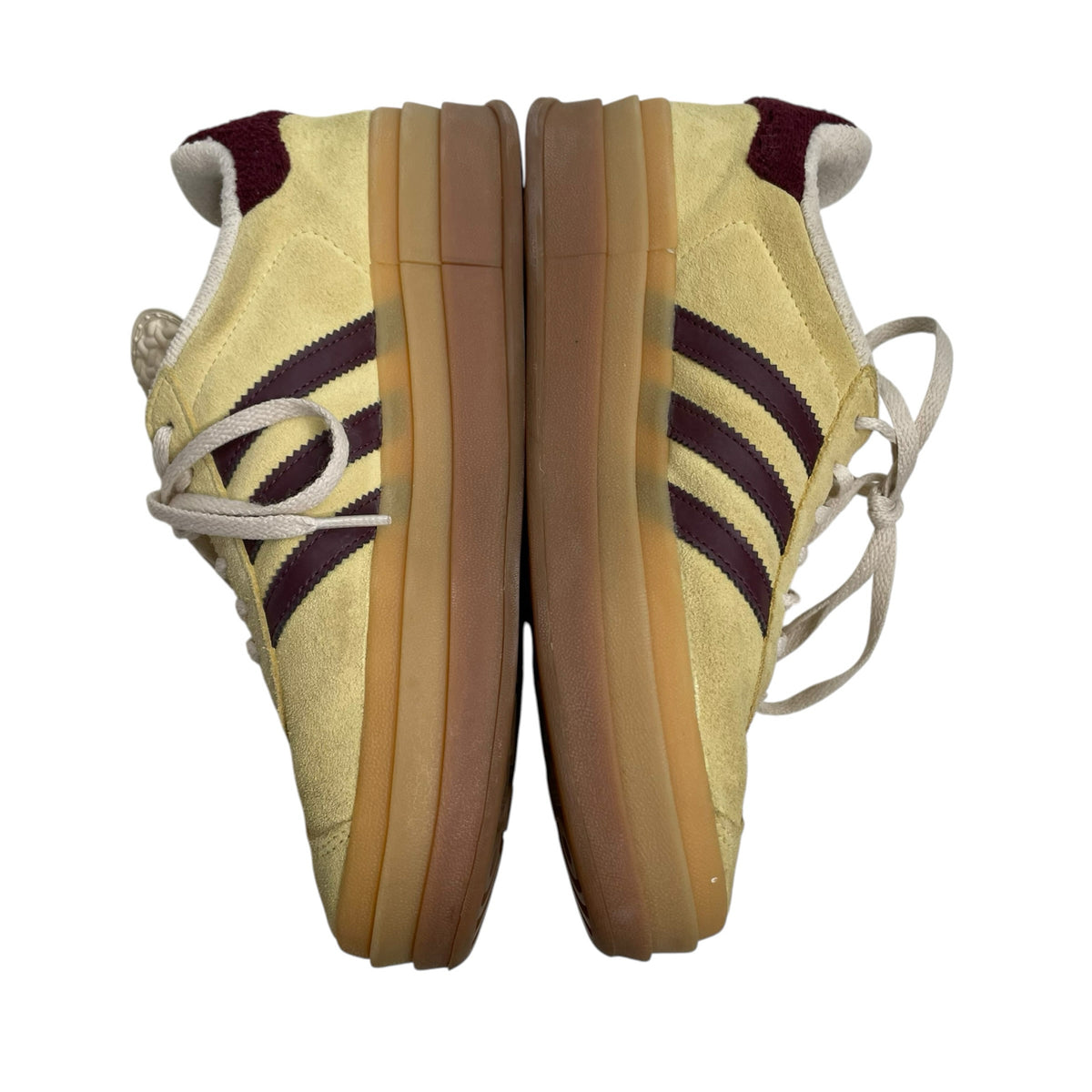 ADIDAS Size 7 1/2 Yellow/Maroon Sneaker Suede SHOE