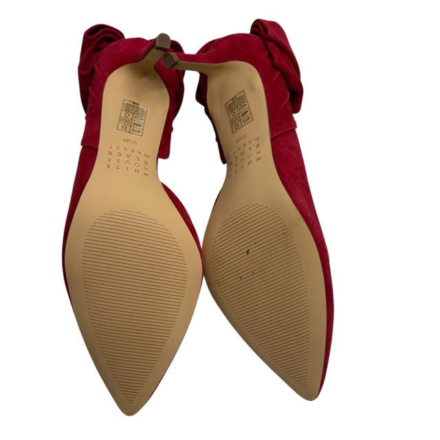 WHBM Size 9 1/2 Red Pump Suede NWT SHOE