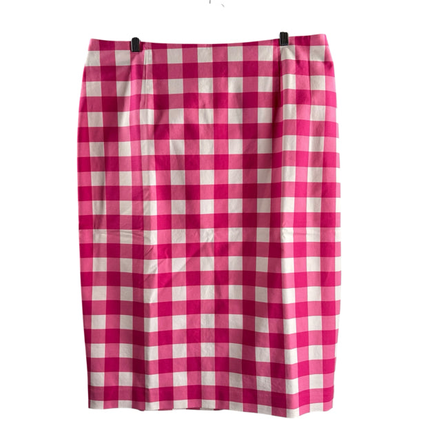 BODEN Size 16 LONG Pink/White Check NWT SKIRT