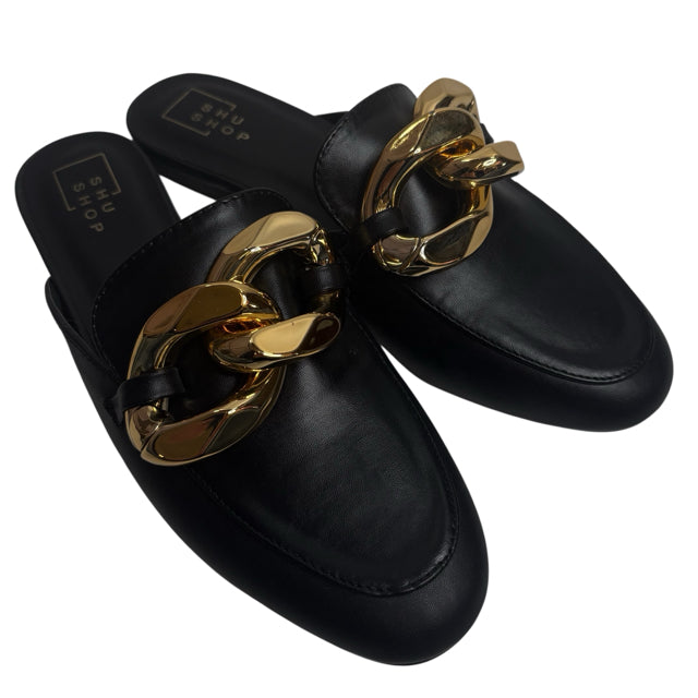 SHU SHOP Size 9 Black Slide Faux Leather NWOT SHOE