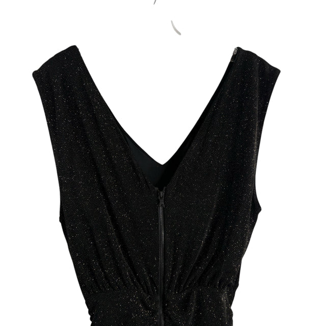 ALICE & OLIVIA Size MEDIUM Black/gold Print Sleeveless Metallic NWT DRESS