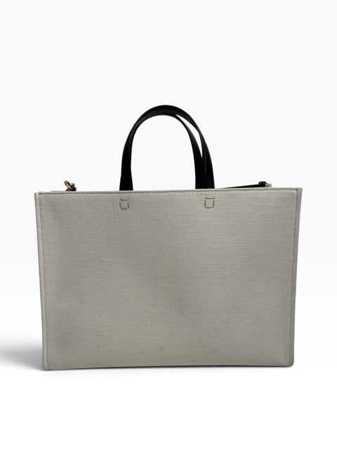 GIVENCHY Cream/Black Logo Canvas Like New! TOTE