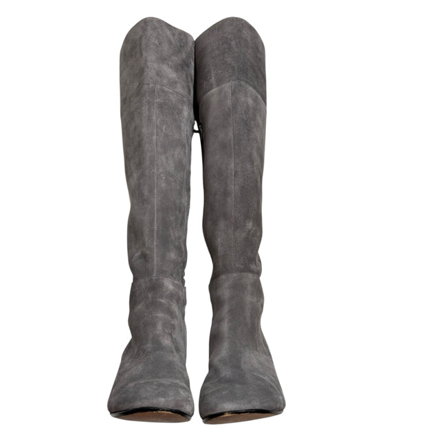 CLARKS Size 7 Gray Over-The-Knee Suede BOOT