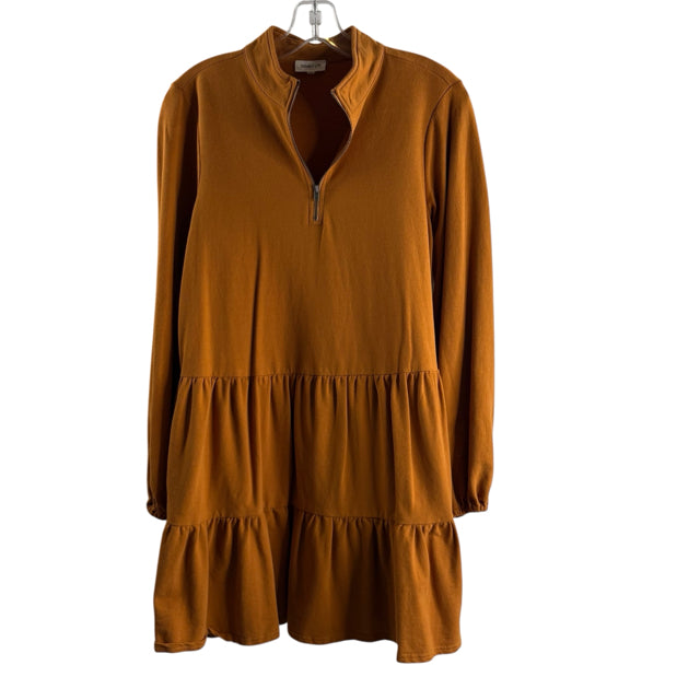SUGAR + LIPS Size X-SMALL Pumpkin Tiers Long Sleeve Cotton DRESS
