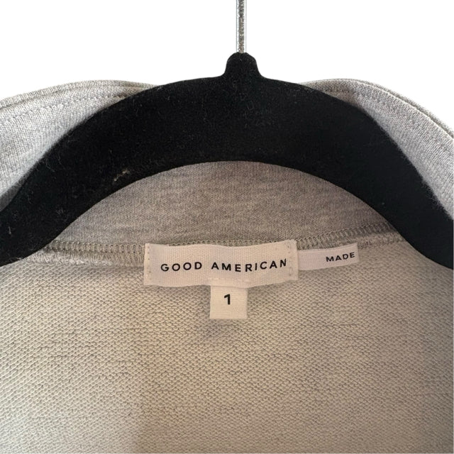 GOOD AMERICAN Size X-SMALL Heather Gray Crop Cott/Poly/Spandex ACTIVE TOP