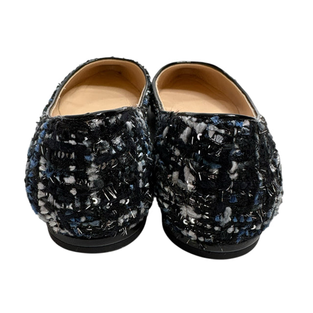 NINE WEST Size 7 1/2 Black/Blue Flats Tweed SHOE