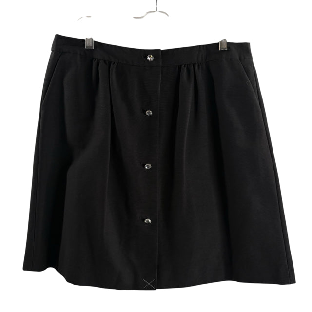TALBOTS Size 14 PETITE Blk/BL/Green Knee Length Cotton Blend NWT SKIRT