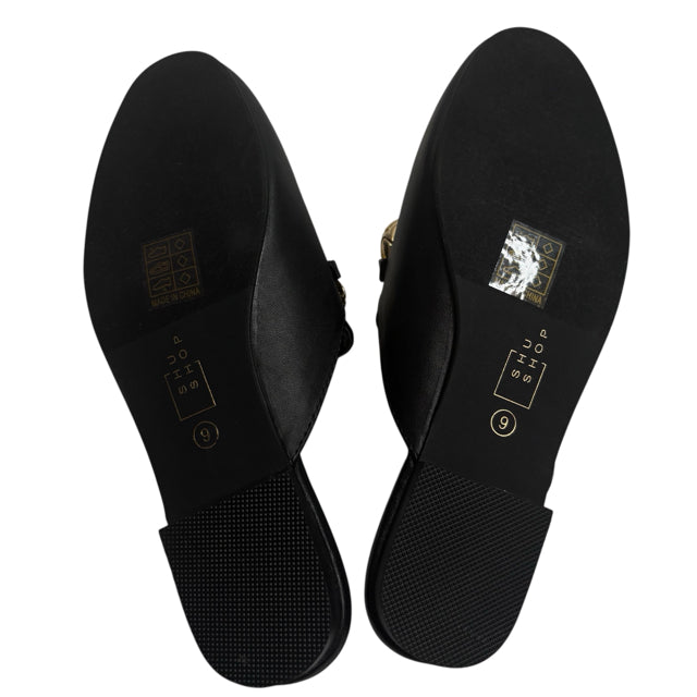 SHU SHOP Size 9 Black Slide Faux Leather NWOT SHOE