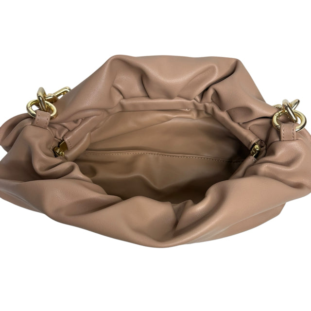 PRIME ORIGINAL Tan Gold Hardware Faux Leather Double Handle PURSE