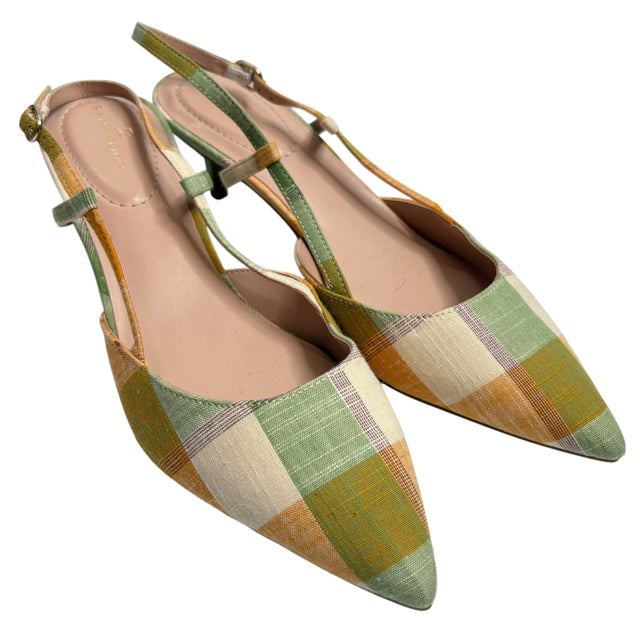 BANDOLINO Size 10 Beige/Multi Sling Plaid NWOT SHOE