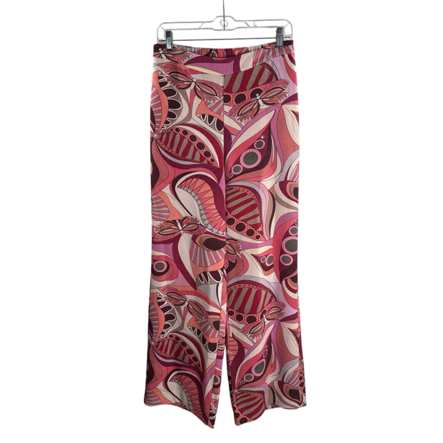 TYLER BOE Size MED Pink/Lavender Print Wide Leg PANTS