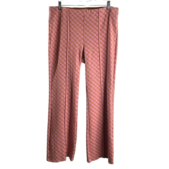MAEVE Size MEDIUM Orange/Pink Print Elastic Waist Cotton Blend PANTS