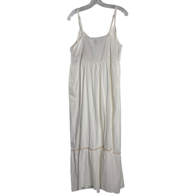 AVA & VIV Size 1X Cream Embroidered Strappy DRESS