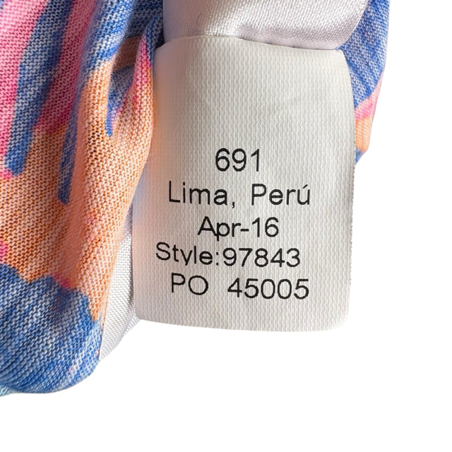 LILLY PULITZER Size X-SMALL Light Blue/Multi Print Sleeveless Cotton TOP
