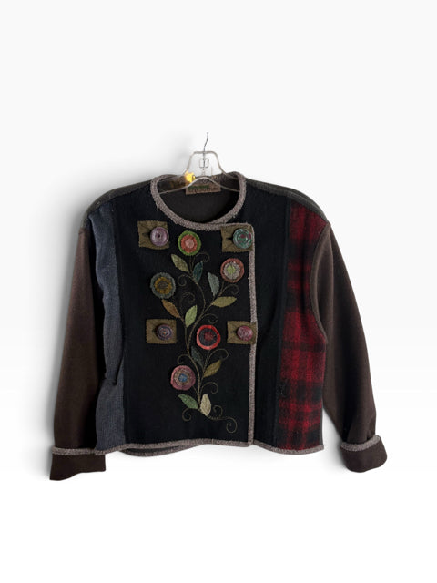 ART CLOTHES Size S/M Multi Embellished Wool JACKET