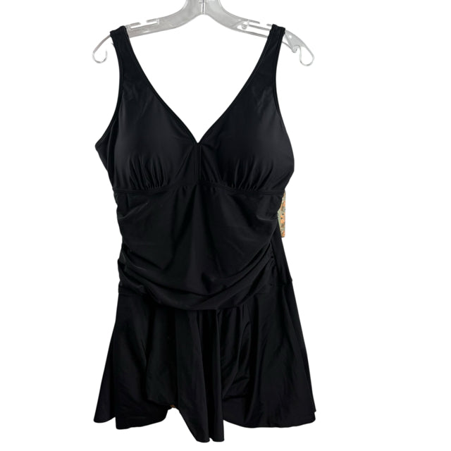 SHEKINI Size X-LARGE Black Skirt One Peice SWIM