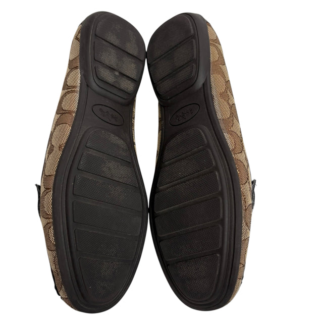 COACH Size 8 Brown/Tan Loafer Monogram SHOE