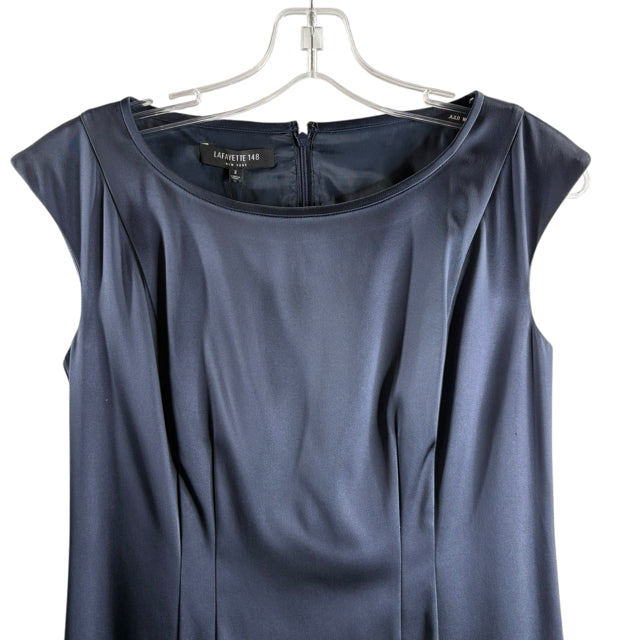 LAFAYETTE 148 Size 2 Dark Blue Sleeveless Acetate NWT DRESS