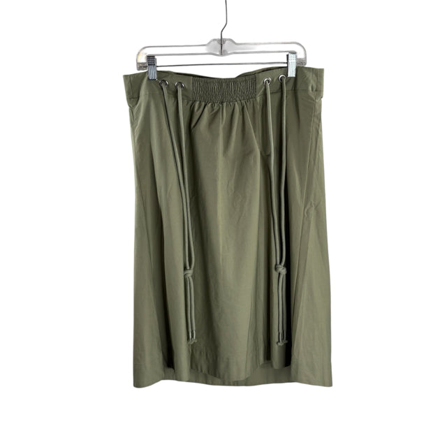 ANTHROPOLOGIE Size MEDIUM Khaki Green Knee Length Cotton NWT SKIRT