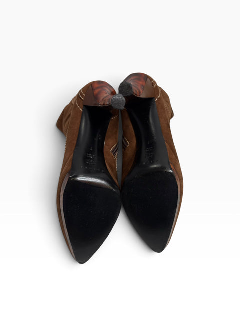 CASADEI Size 7 Brown Ankle Suede BOOT