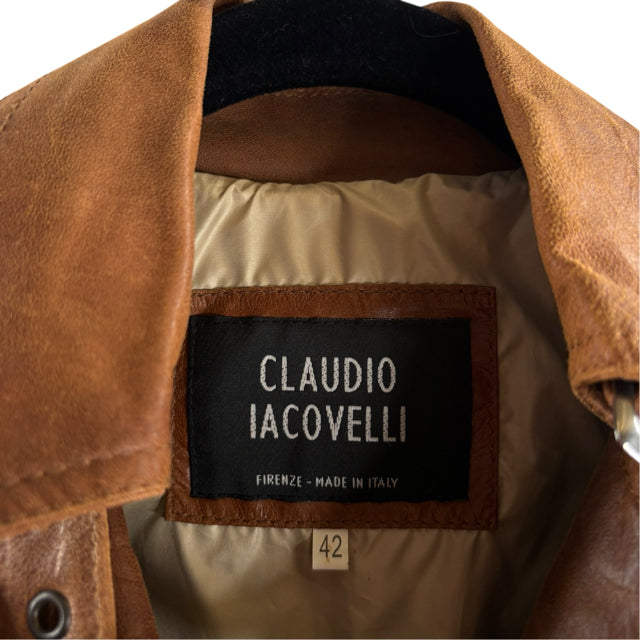 CLAUDIO IACOVELLI Size SMALL Brown Leather JACKET