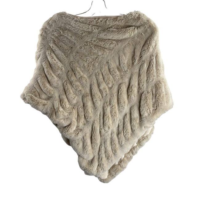 FABULOUS FURS Cream Faux Fur PONCHO