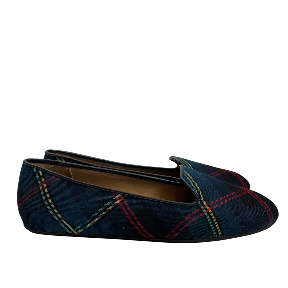 TALBOTS Size 7 1/2 Navy/Multi Flats Plaid NWOT SHOE
