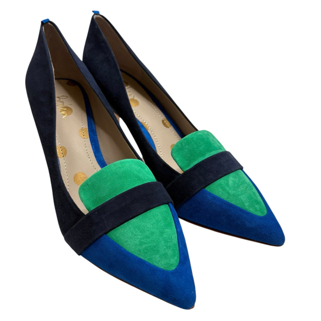 BODEN Size 40 Navy/Green Pump Suede NEW - BOX SHOE