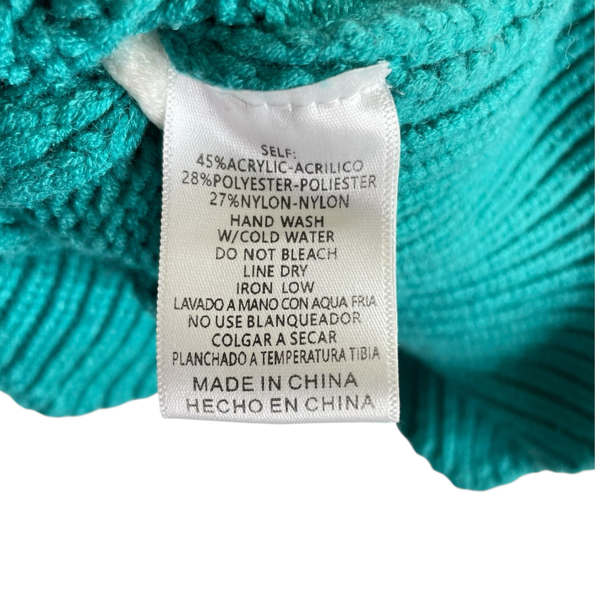 &MERCI Size MEDIUM Turquoise Bows Cap Sleeve Mock Turtleneck SWEATER