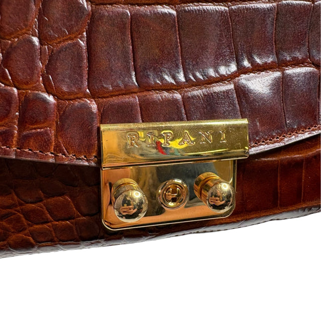 RIPANI Brown Croc Look Leather NWT PURSE